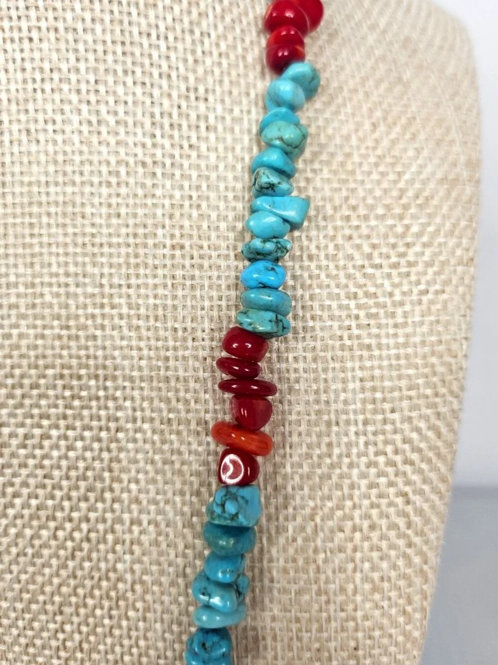 Southwestern Turquoise Stone Necklace | Large Pendant | 24